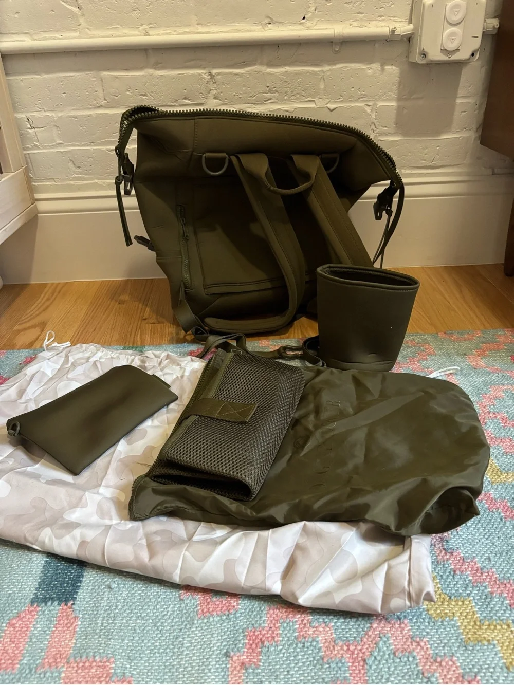 Dagne Dover Olive Green Baby Bag Backpack
